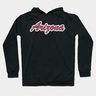 Football Fan of Arizona Red White Black on White Hoodie